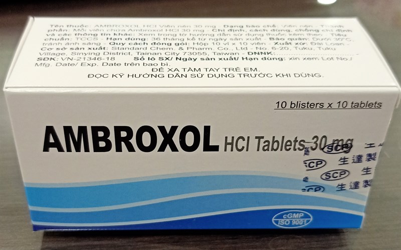Ambroxol HCl Tablets 30mg (Hộp 10vỉ x 10viên) - Đài Loan