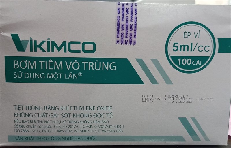 Bơm tiêm 5ml 25G x 1 , Vikimco (ép vỉ) Bơm tiêm sử dụng 1 lần (H*100cái)