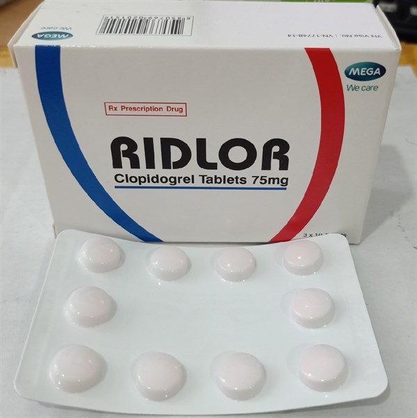 Ridlor (Clopidogrel 75mg) (Ngăn ngừa tai biến đông máu) (H*3vỉ*10viên) - Australia