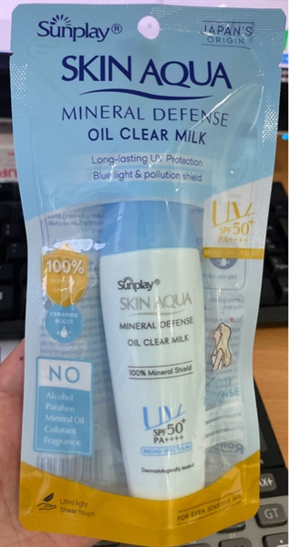 Sữa chống nắng giảm dầu Sunplay 25g (Skin aqua Mineral Defense Oil Clear Milk) - Rohto