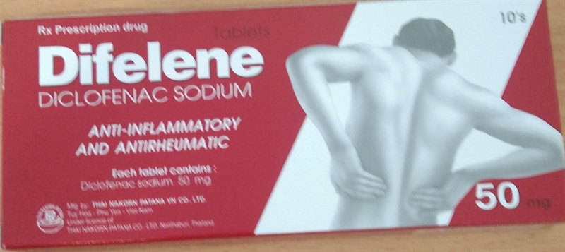 Thuốc Diclofenac 50mg - Difelene (K*432H*10viên) - THAILAN