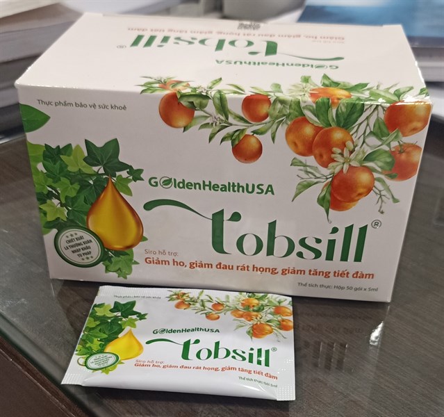 Tobsill (Siro hỗ trợ giảm ho, đau rát họng, ...) (Hộp 50 gói x 5ml) - Golden Health