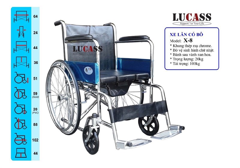 Xe lăn X8 có bô Lucass - China
