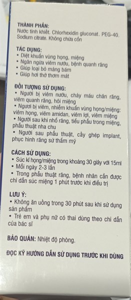 Nước súc miệng HMU Chlorhexidine 250ml (K*50chai) - Nguyễn Thiệu 2