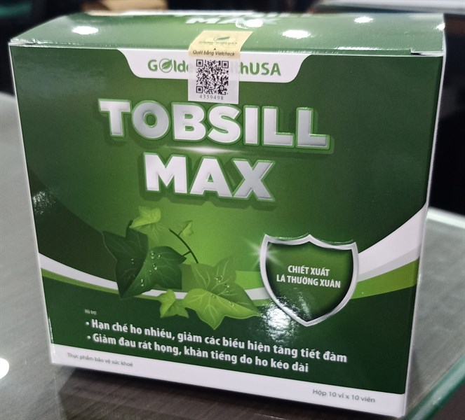Tobsill Max (Hỗ trợ giảm ho, giảm đau rát họng, ...) (H*10vỉ*10viên) - Golden Health USA