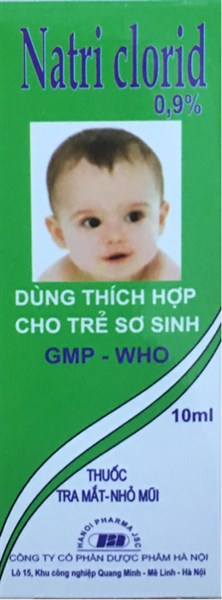 Natriclorid 0,9% 10ml lọ nút xoáy (Nhỏ mắt ,mũi trẻ sơ sinh ) (K*400lọ) - Hà Nội