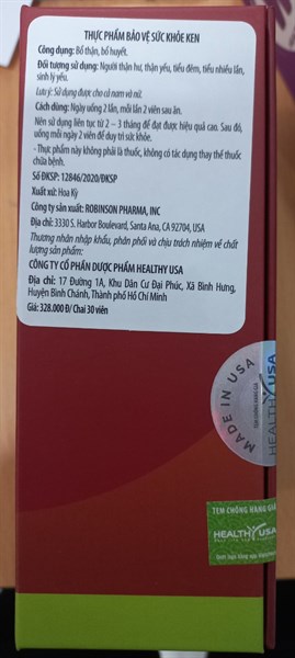 KEN (Bổ thận, hết tiểu đêm) (Lọ*30viên) - Healthy USA 2