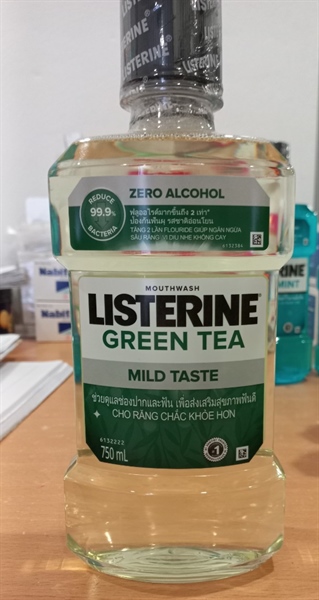 Nước súc miệng Listerine Green tea 750ml (Kiện 12 chai) - Thái Lan