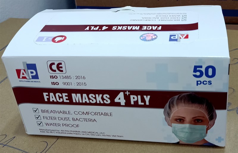 Khẩu trang y tế than hoạt tính (H*50cái) - TBYT An Phú