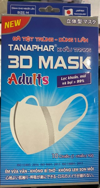 Khẩu trang người lớn 3D Mask Adults (Hộp 10 cái) - Tanaphar