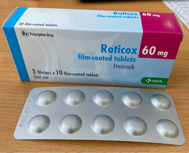 Roticox 60mg (Etoricoxib) (Hộp 3 vỉ x 10 viên) - Slovenia