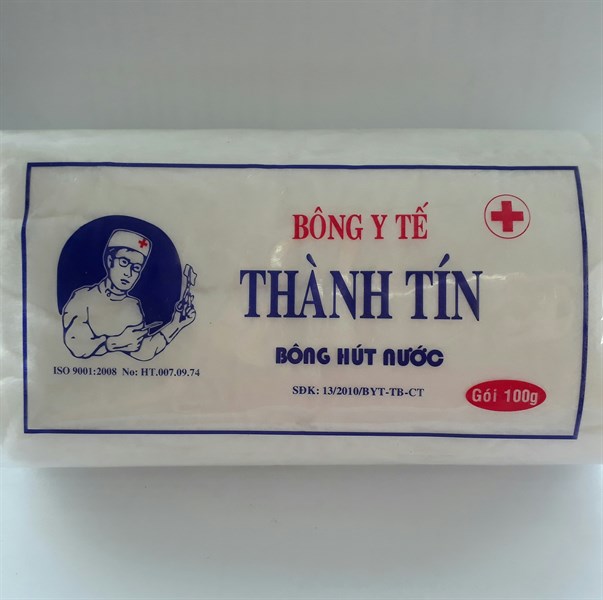 Bông y tế 100g - Thành Tín - Bông hút nước - Gói 100g