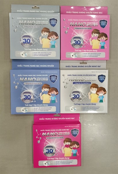 Khẩu trang kháng khuẩn Nano silver 3 lớp trẻ em các màu (H*1cái) - Golden Health