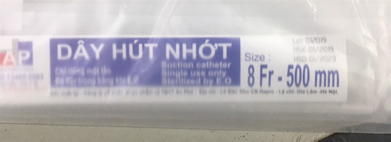 Dây hút nhớt số 8 (Size: 8Fr - 500mm) - An Phú