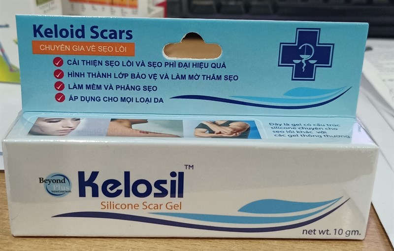 Kelosil Silicone Scar gel 10g (Làm mờ và phẳng sẹo lồi) - Thái Lan (Tub)