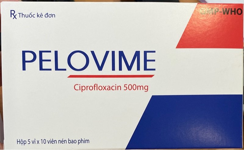 Pelovime (Ciprofloxacin 500mg) (Hộp 5 vỉ x 10 viên) - Nam Hà