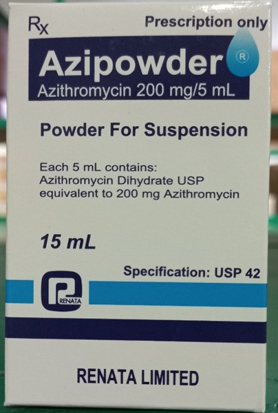 Azipowder 600mg (Azithromycin 200mg/5ml)(Hộp 1 chai 15ml) - Bangladesh