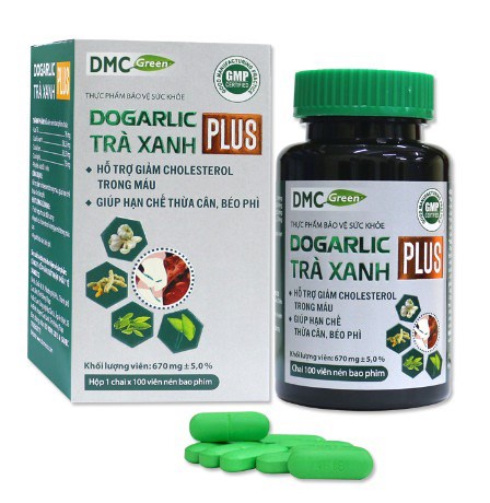 Dogarlic Trà xanh Plus (Lọ 100 viên) - Domesco