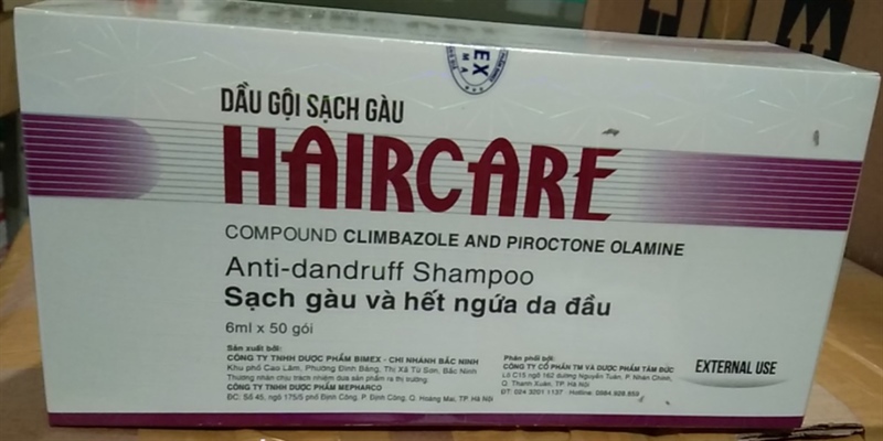 Dầu gội sạch gàu Haircare (Hộp 50 gói x 6ml) - Bimex
