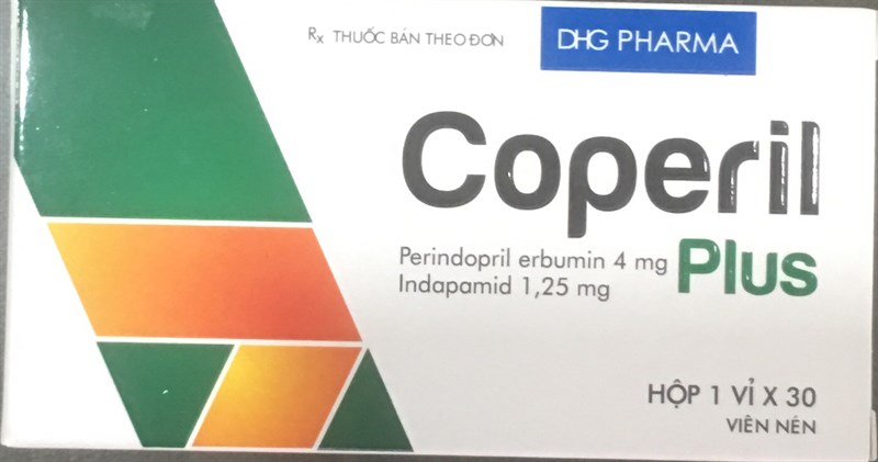 Coperil Plus (Perindopril erbumin 4mg, Indapamid 1,25mg) (H*1vỉ*30viên) - Hậu Giang