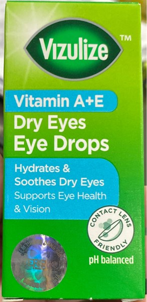 Dung dịch nhỏ mắt Vizulize Vitamin A & E giảm khô mắt và kích ứng 10ml - UK/Intershop