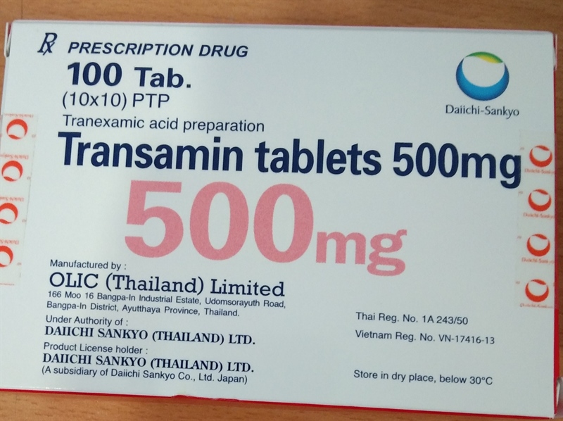 Transamin 500mg (Hộp 10vỉ x 10viên) - Thái Lan