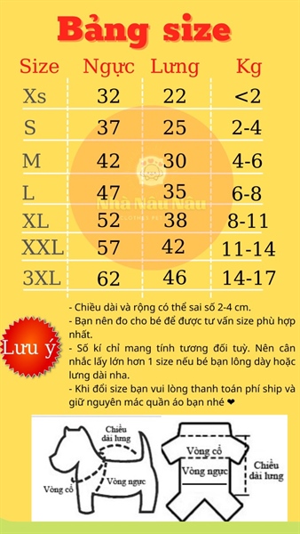 Áo Chó Mèo size XL