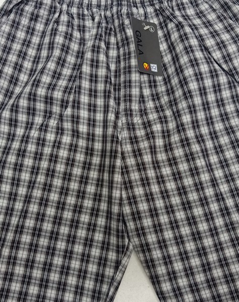 Quần short cạp chun chất liệu thô kẻ (129)