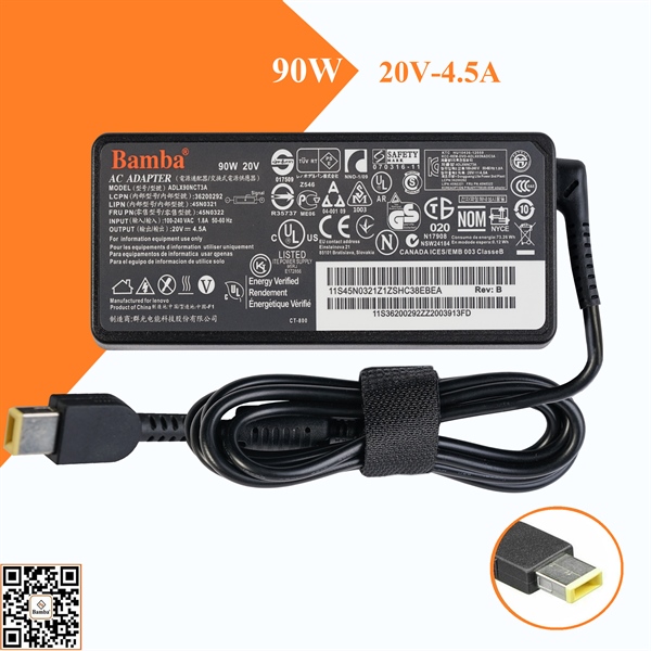 Adapter Sạc Lenovo 20v 90w đầu vuông (Bamba) - bh 06th