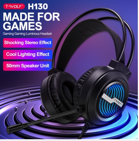 HEADPHONE GAMING 5.1 TWOLF H130 , CỔNG GIAO TIẾP 3.5 , CÓ LED , MIC