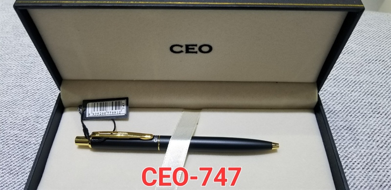 Bút ký tên CEO 747 (Bấm nhỏ- Đen mờ- Cài Vàng)