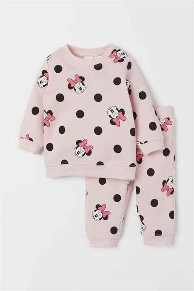 Quần Áo HM - Bộ nỉ mickey hồng