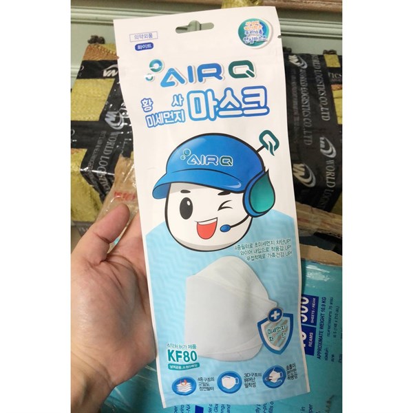 Khẩu trang trẻ em Hàn Quốc AIRQ KF80 - set 5 cái (màu xanh)