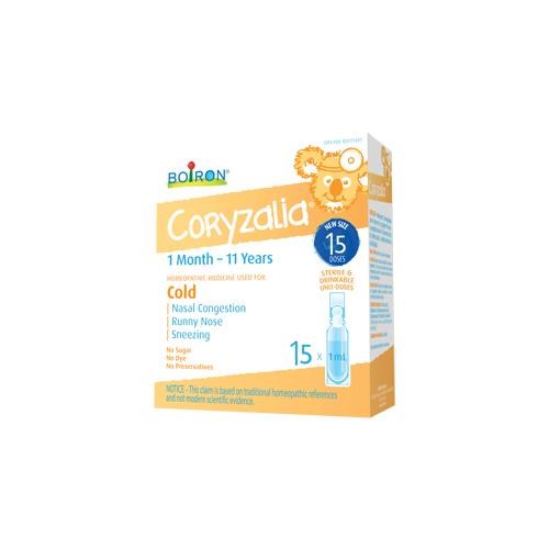 Muối uống vi lượng đồng căn cho bé Canada - BOIRON Coryzalia Cold - bé từ 1m - 15 ốngx1ml