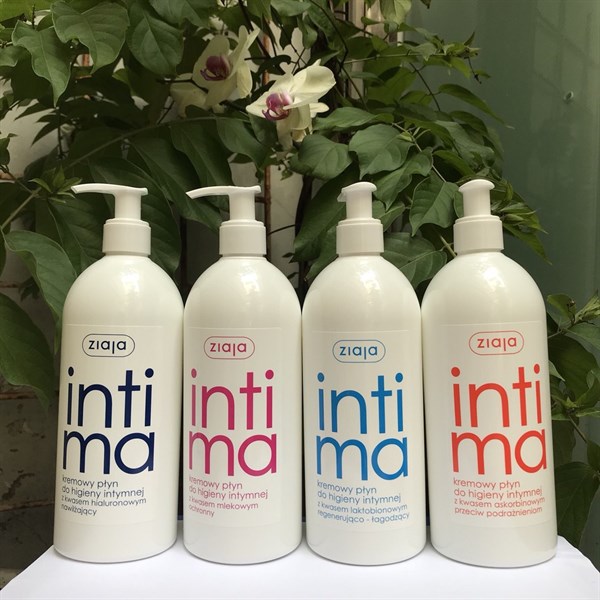 Dung Dịch Vệ Sinh Intima Ziaja Ba Lan Màu Xanh Tím Than dưỡng ẩm - 500ml