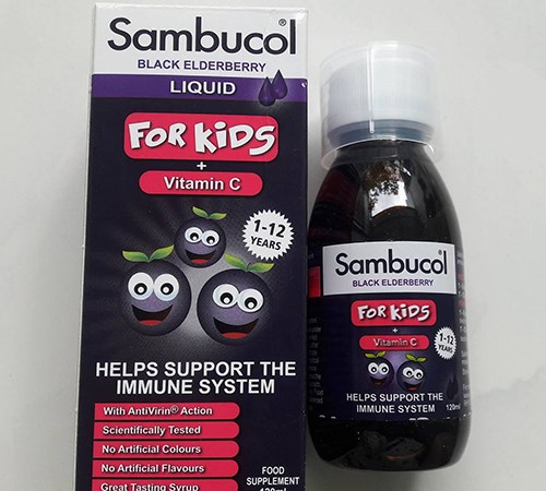 Siro Sambucol Anh - tăng cường sức đề kháng - Trẻ từ 1 - 12 tuổi - 120ml