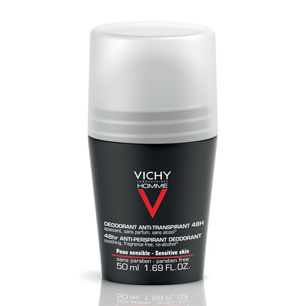 Lăn nách Vichy Pháp đen nắp trắng - ngăn mùi 72h - 50ml