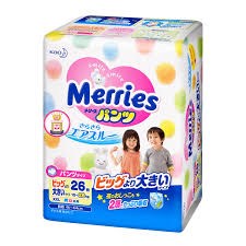 Bỉm Merries nhập khẩu Nhật Bản XXL quần 26+2(15-28kg)