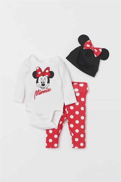 Quần Áo HM - Set Body Minnie kèm mũ