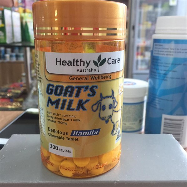 Viên Sữa Dê Cô Đặc Goat Milk Healthy Care Úc Vị Vani - trên 2 tuổi - 300 viên