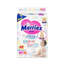 Bỉm Merries nhập khẩu Nhật Bản M dán 64+4(6-11kg)