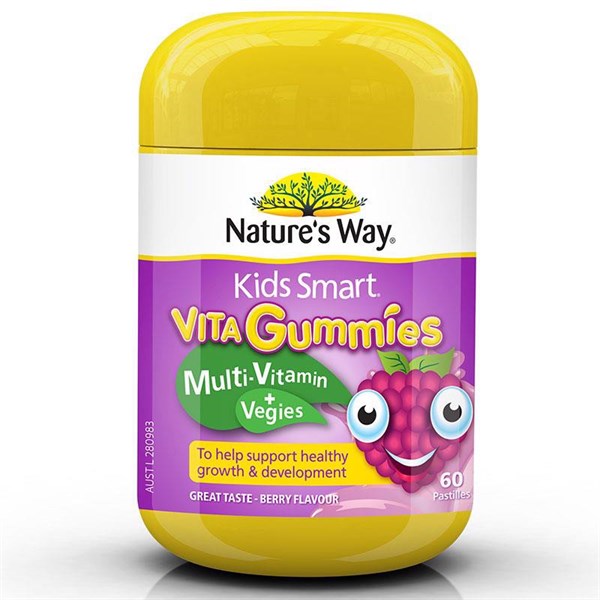 Kẹo Vitamin Nature's Way Úc Multi Vitamin Vegies Màu Tím - trên 2 tuổi - 60 viên