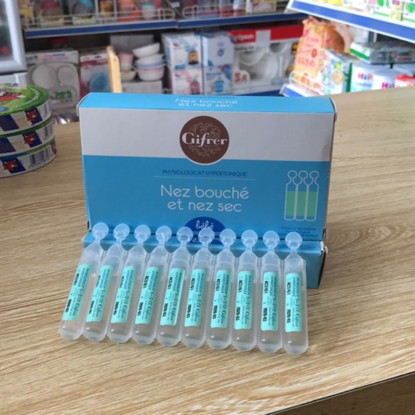 Nhỏ mũi Gifrer Pháp tép xanh chống nghẹt mũi - từ ss - 20 ốngx5ml