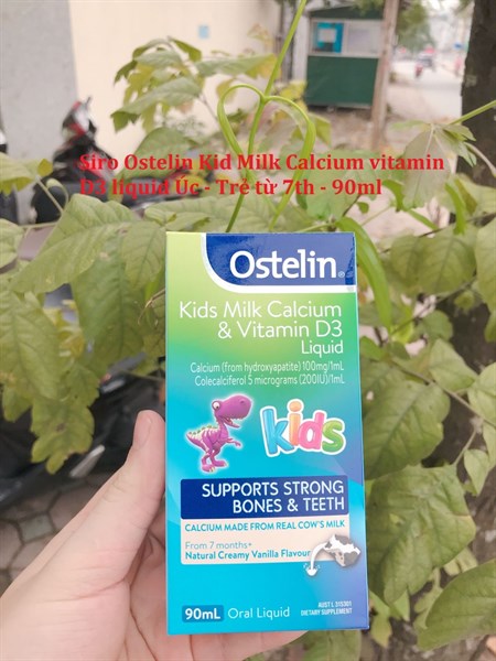 Siro Ostelin Kid Milk Calcium vitamin D3 liquid Úc - Trẻ từ 7th - 90ml