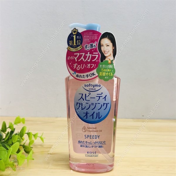 Dầu tẩy trang Kose Softymo Speedy Cleansing Oil Nhật Bản 230ml chai hồng - cân bằng độ PH và tái tạo da