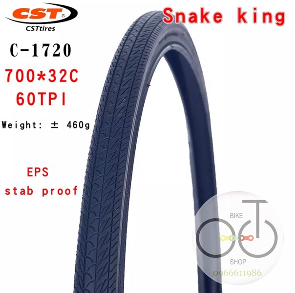 Lốp xe đạp đường trường road Cst 1720 có vân rãnh chống trượt 700x32c