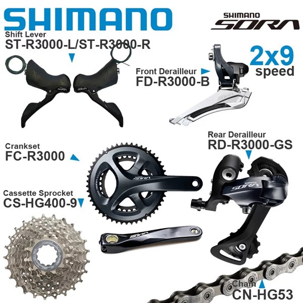 Xe đạp Shimano Shimano Sora Group Bộ Group Shimano Sora R3000 18S