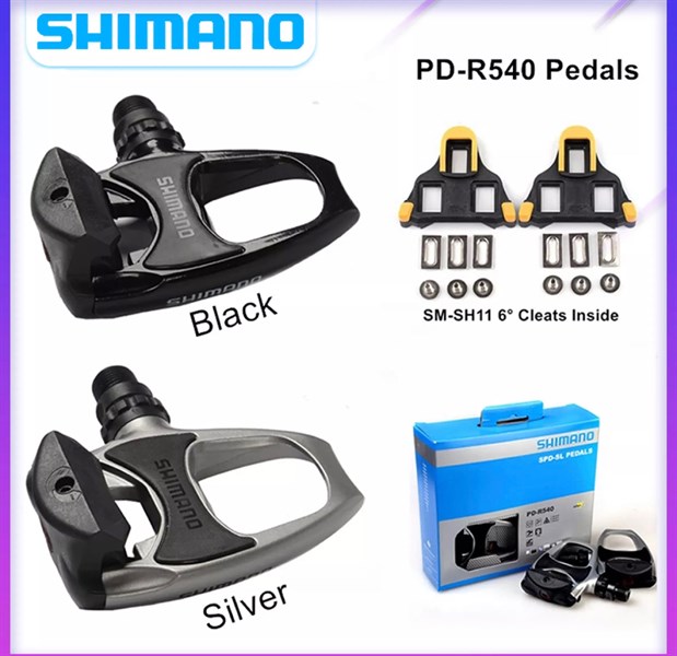 Pedal cá bàn đạp cho xe đạp shimano r540 đen