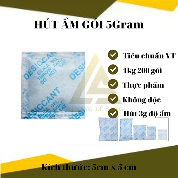 GÓI HÚT ẨM SILICAGEL 5GR- XANH LOẠI 1