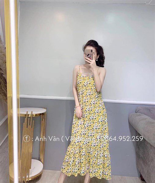MAXI 2 DÂY HOA VÀNG ĐUÔI CÁ